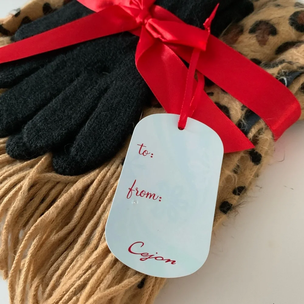 NWT•Luxurious Leopard Scarf and Glove Set by Cejon